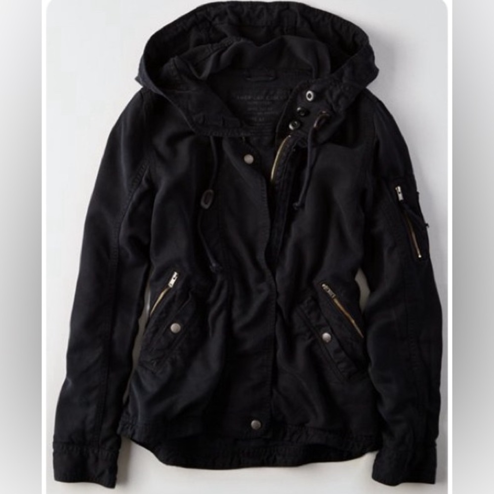 American Eagle Black Light Layer Parka